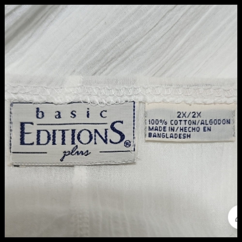 Basic Editions Vintage Button Down Cap Short Slee… - image 6
